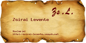 Zsirai Levente névjegykártya